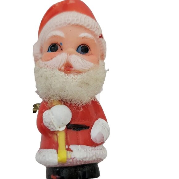 Japan Jewelry - Santa Claus Pin 3" Vintage 1950s Plastic Brooch Christmas Holiday Made In Japan